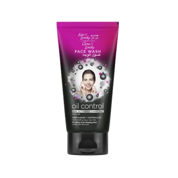 غسول الوجه جلو آند لفلي للتحكم في الإفرازات الدهنية 150 مل / Glow & Lovely Oil Control Face Wash with Activated Charcoal