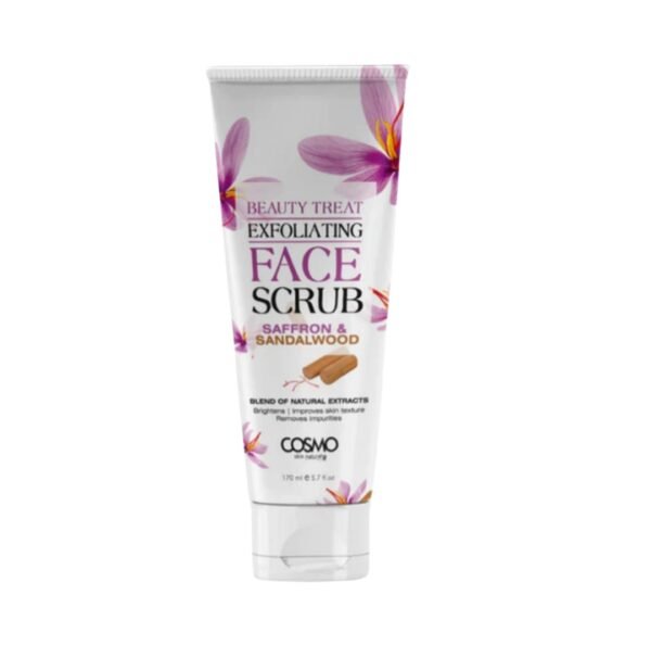 كوزمو مقشر الوجه بالزعفران وخشب الصندل 170 مل / Cosmo Beauty Treat Exfoliating Face Scrub