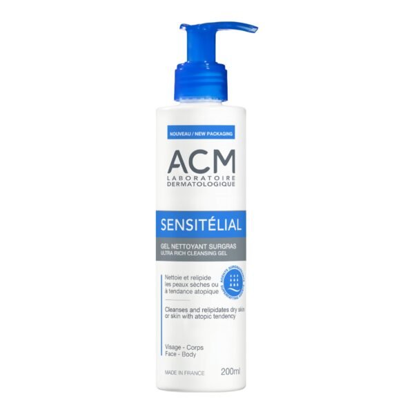 ايه سي ام سنسيتيليال جل غسول للبشرة الجافة والحساسة والمعرضة للاكزيما 200 مل / ACM Sensitélial Ultra Rich Cleansing Gel