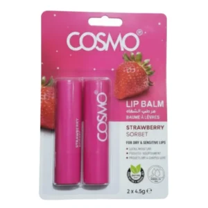 مرطب الشفاه كوزمو بنكهة الفراولة 2 × 4.5 جرام / COSMO Lip Balm - Strawberry Sorbet